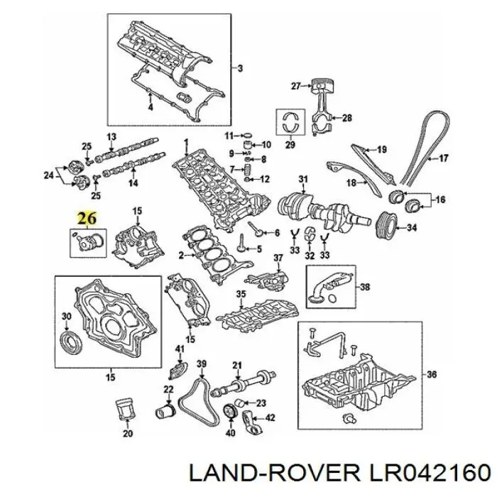 LR016405 Land Rover клапан электромагнитный положения (фаз распредвала)