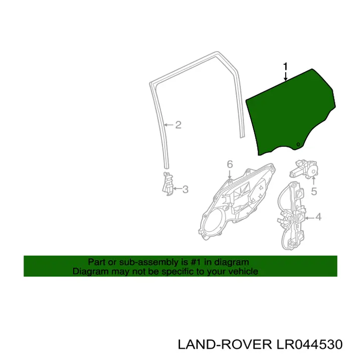 Стекло задней двери, левой Land Rover LR044530 цена, от 57.15 USD