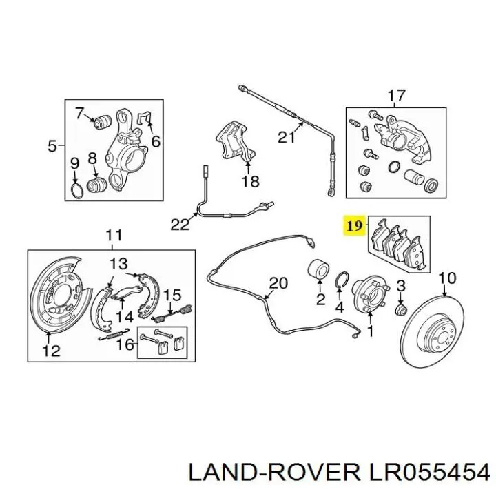 LR055454 Land Rover Колодки тормозные дисковые комплект