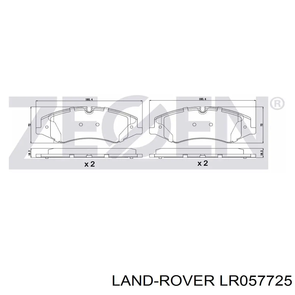 Передние тормозные колодки LR057725 Land Rover