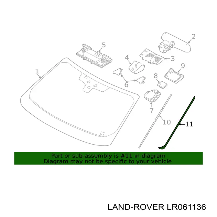 LR061136 Land Rover Накладка стойки кузова внешняя передняя левая
