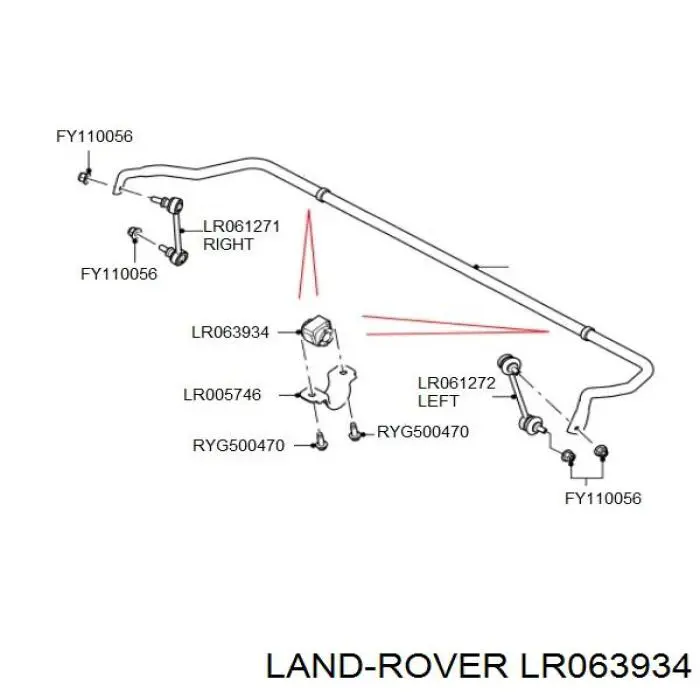 LR063934 Land Rover Прокладка стабильзатора заднего