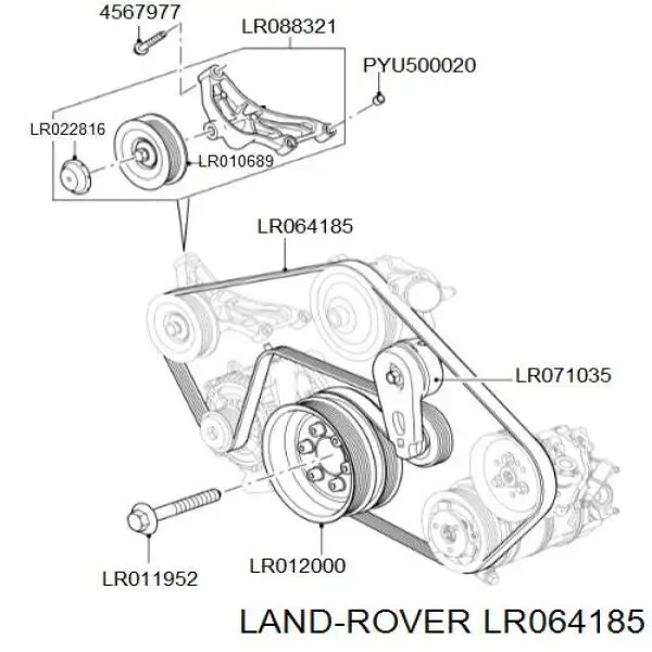 LR064185 Land Rover ремень генератора