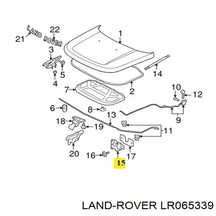 LR065339 Land Rover fecho da capota