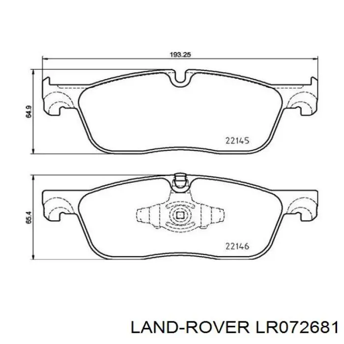 LR072681 Land Rover sapatas do freio dianteiras de disco