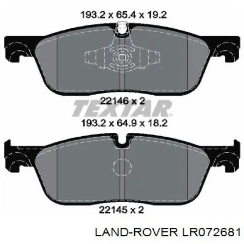 LR072681 Land Rover Колодки передние