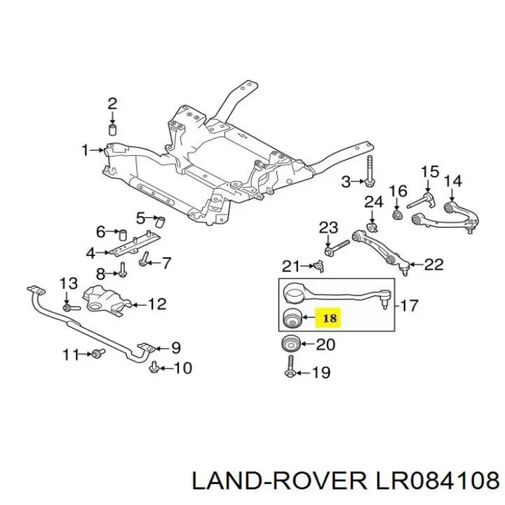 Купить LR133900 Land Rover Сайлентблок нижний передней подвески