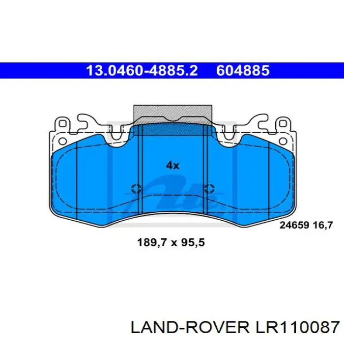 LR110087 Land Rover Колодки передние
