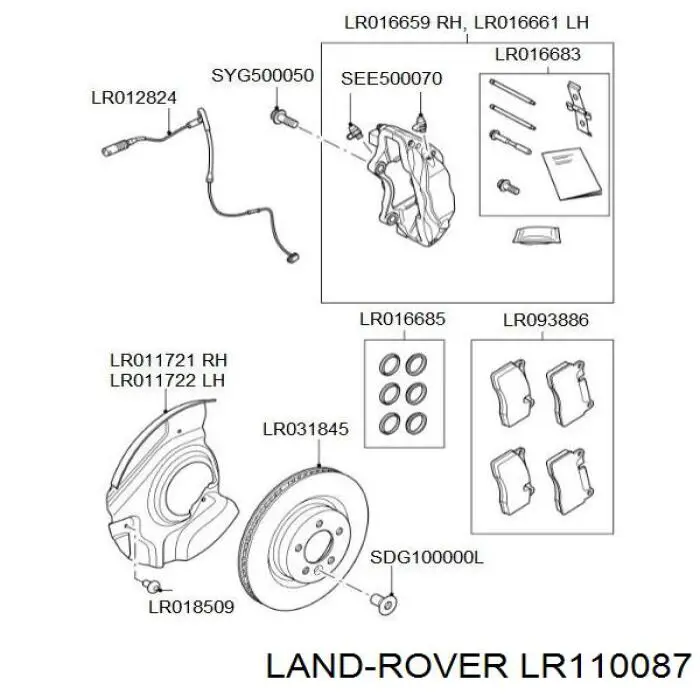 Колодки Land Rover LR110087 цена, от 113.03 USD