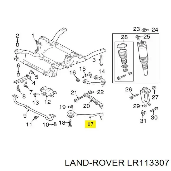 Купить LR113307 Land Rover Рычаг передней подвески левый