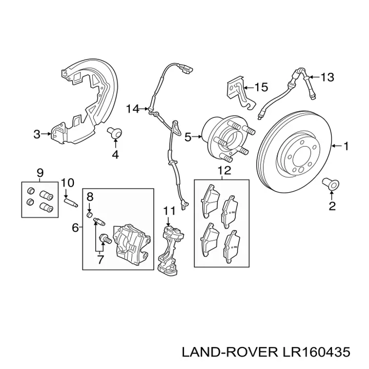 LR160435 Land Rover sapatas do freio dianteiras de disco