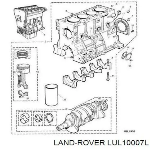 Сальник коленвала задний LUL10007L Land Rover