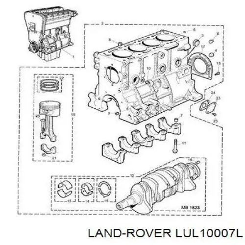 LUL10007L Land Rover Сальник коленвала двигателя, задний