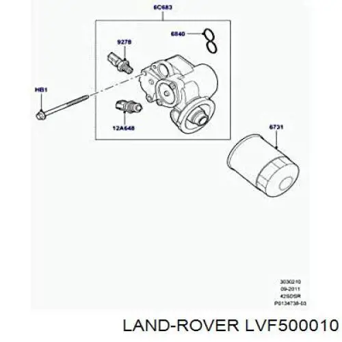 Прокладка масляного фильтра LVF500010 Land Rover