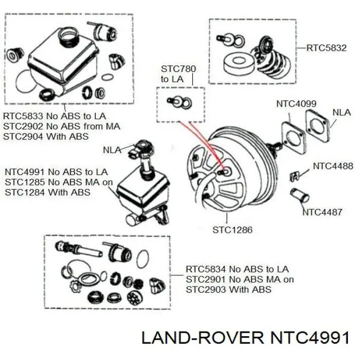 Цилиндр главный тормоза (гидротормозов) Land Rover NTC4991 цена, от 80.99 USD