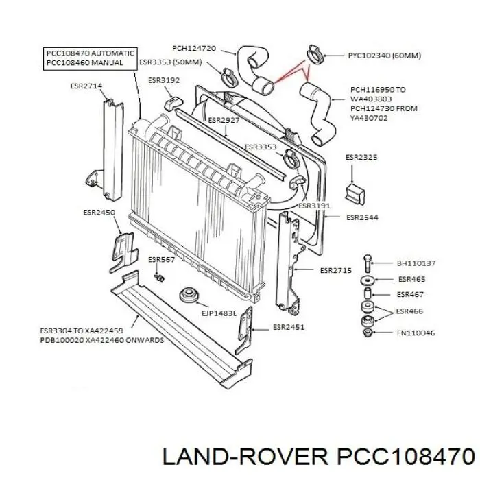 Радиатор охлаждения двигателя Land Rover PCC108470 цена, от 172.93 USD