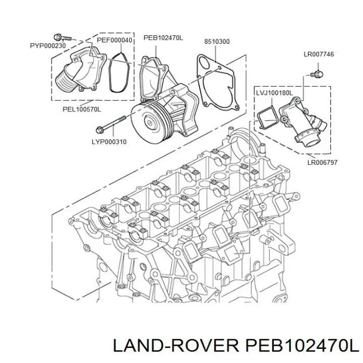 Помпа охлаждения Land Rover PEB102470L цена, от 15.56 USD
