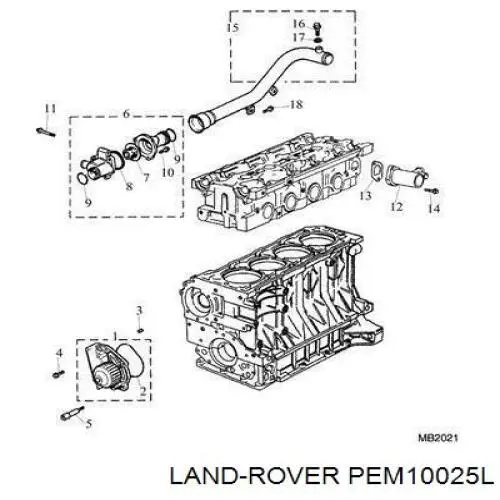 Кожух термостата Land Rover PEM10025L цена, от 17.70 USD
