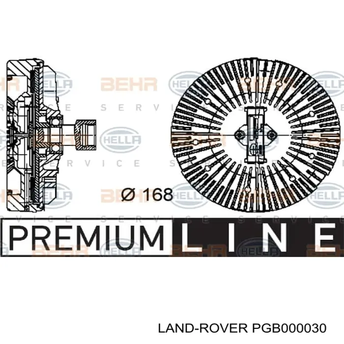 PGB000030 Land Rover acoplamento viscoso de ventilador de esfriamento