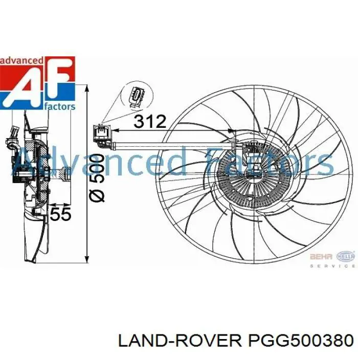 Электровентилятор охлаждения PGG500380 Land Rover