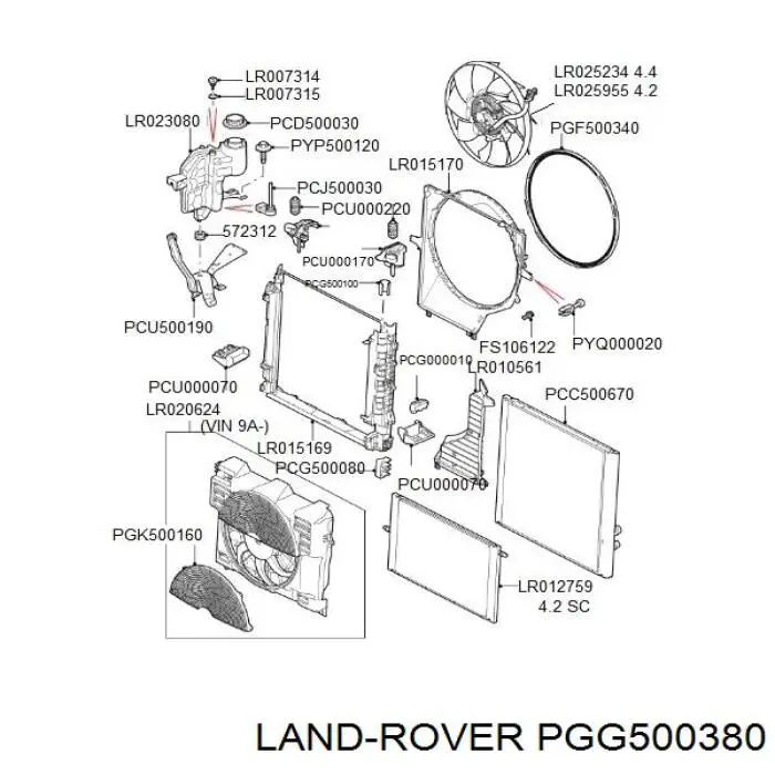 PGG500380 Land Rover Вентилятор радиатора
