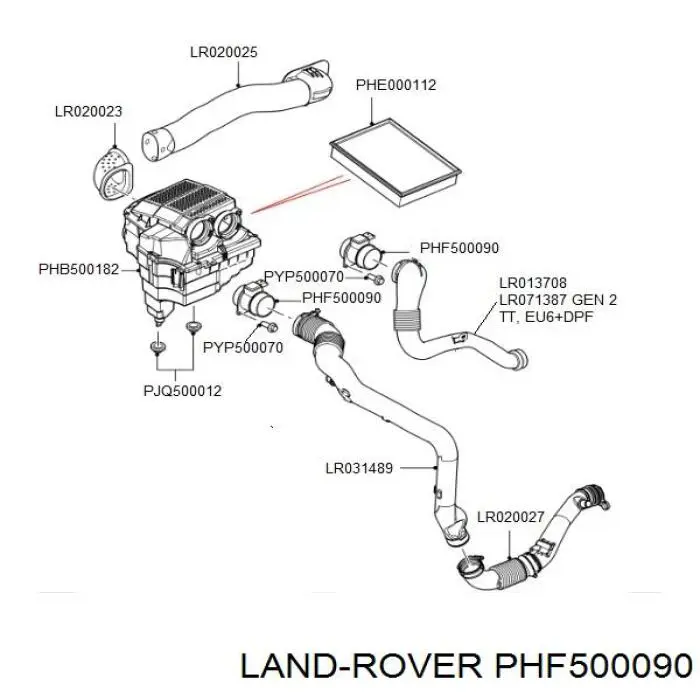 Датчик массового расхода воздуха Land Rover PHF500090 цена, от 21.61 USD
