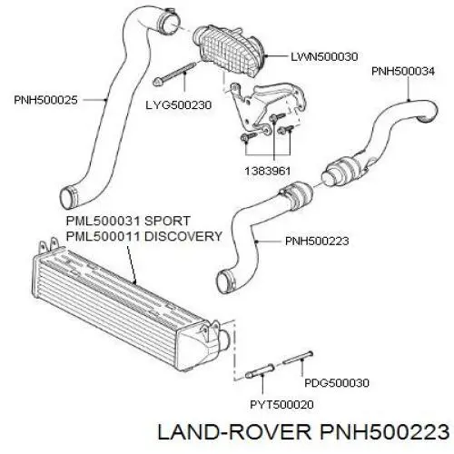 Купить PNH500222 Land Rover Патрубок интеркулера