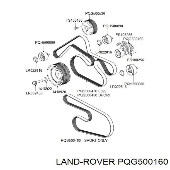 Купить PQG500160 Land Rover Натяжитель приводного ремня