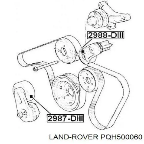 4H2Q19A216AE Land Rover reguladora de tensão da correia de transmissão