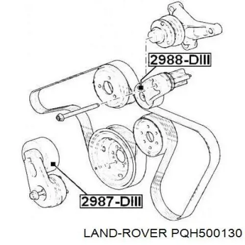 Роликовий модуль натяжителя ремня Land Rover PQH500130 цена, от 58.64 USD