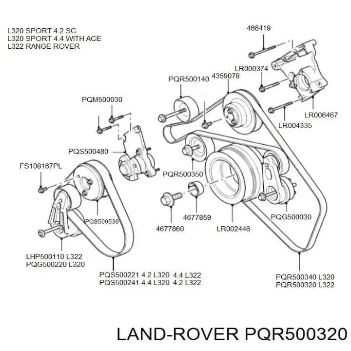 Клиновый ремень Land Rover PQR500320 цена, от 20.79 USD