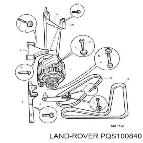 Ремень генератора PQS100840 Land Rover