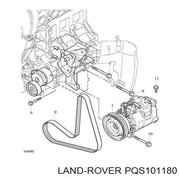 Купить PQS101180 Land Rover Ремень генератора