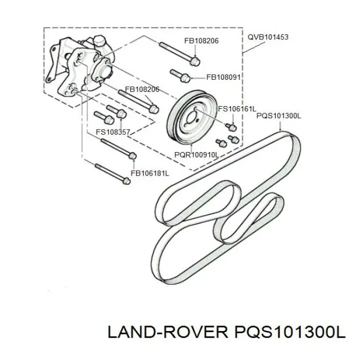 PQS101300L Land Rover ремень генератора