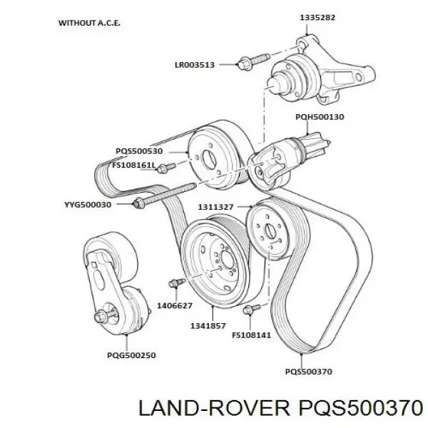 Клиновый ремень Land Rover PQS500370 цена, от 23.26 USD
