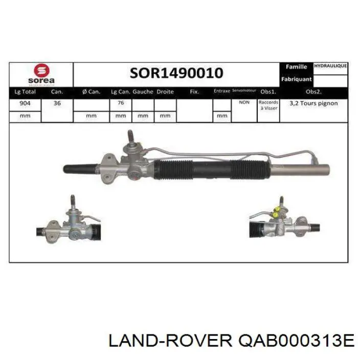 RO207R MSG cremalheira da direção