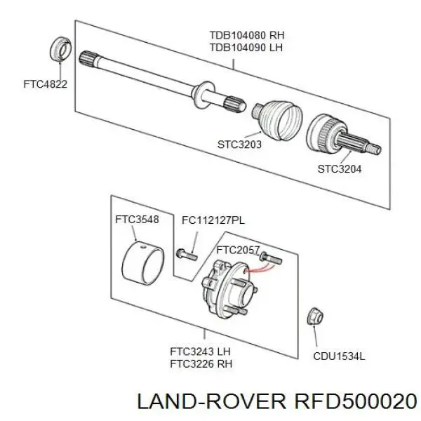 Гайка ступицы передней Land Rover RFD500020 цена, от 12.44 USD