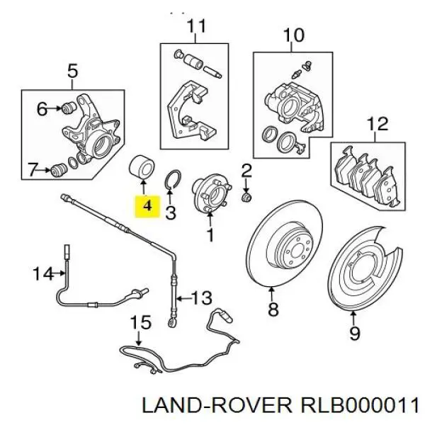 Купить RLB000011 Land Rover Подшипник ступицы передней/задней