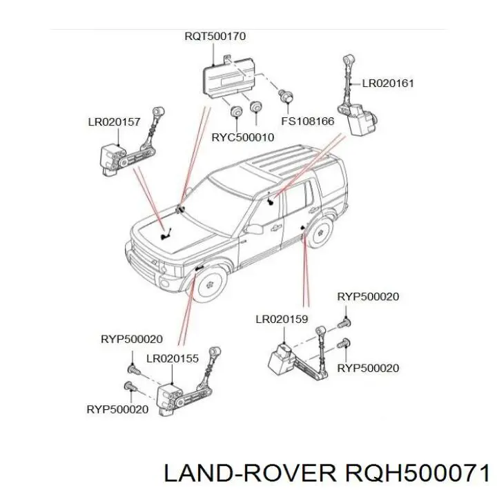 Купить RQH500071 Land Rover Датчик уровня положения кузова передний левый