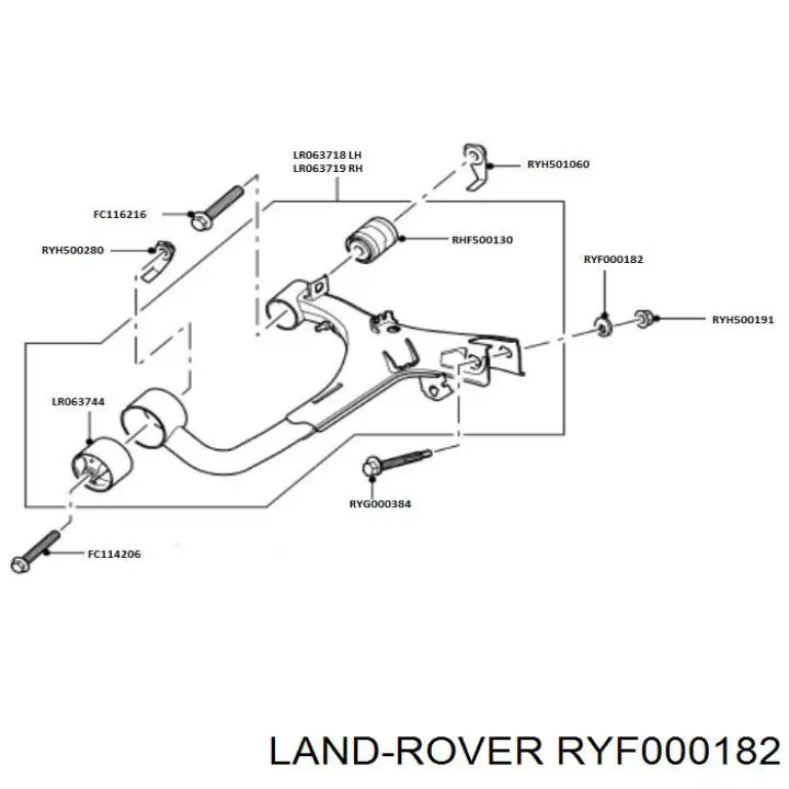 Шайба болта крепления заднего нижнего рычага, наружная Land Rover RYF000182 цена, от 14.27 USD