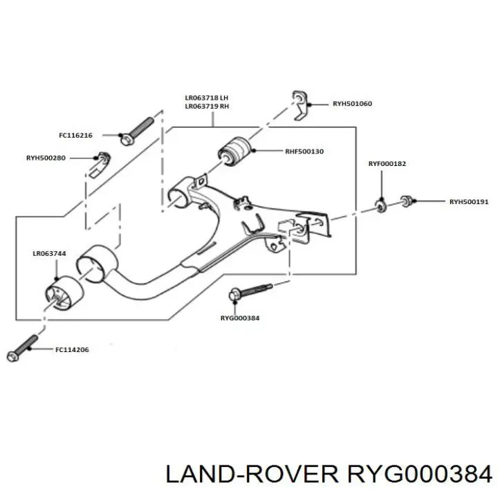 Болт крепления заднего развального рычага, наружный Land Rover RYG000384 цена, от 22.99 USD