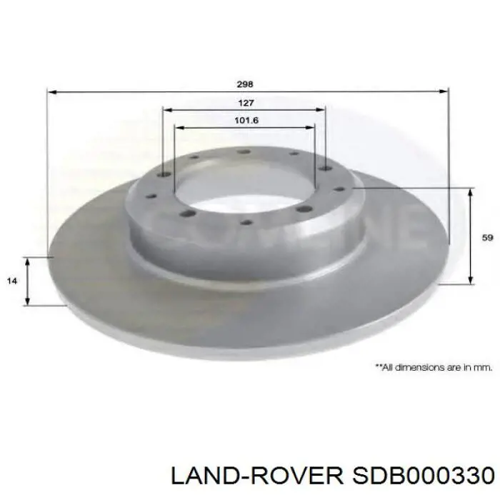SDB000330 Land Rover Дисковый тормоз