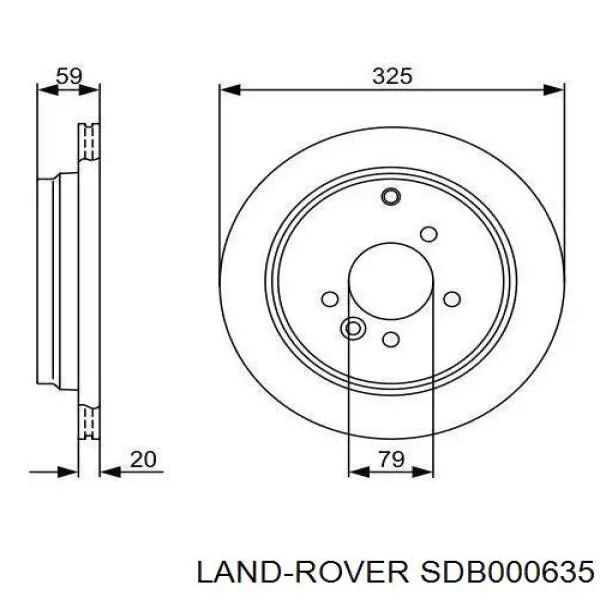 Тормозные диски SDB000635 Land Rover