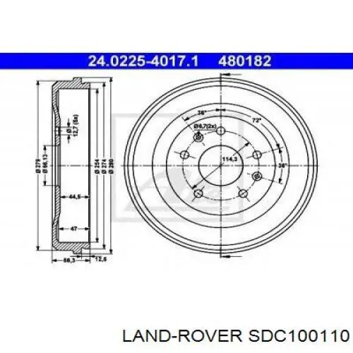 HRC2712 Land Rover Тормозной барабан
