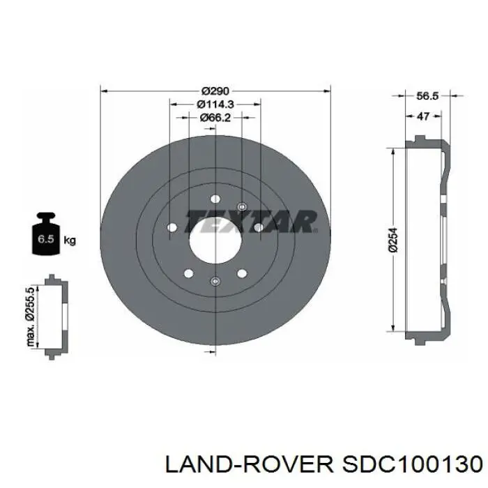 Барабан тормозной задний Land Rover SDC100130 цена, от 42.95 USD