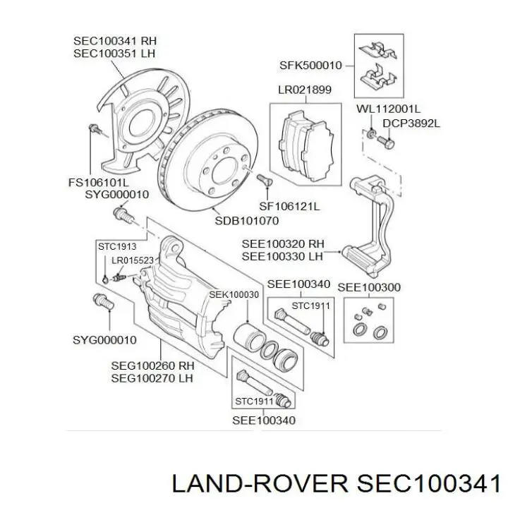 Щиток тормозного диска переднего Land Rover SEC100341 цена, от 50.68 USD