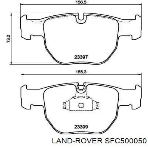 Колодки тормозные передние дисковые LAND ROVER SFC500050