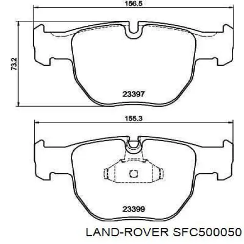 Передние тормозные колодки SFC500050 Land Rover