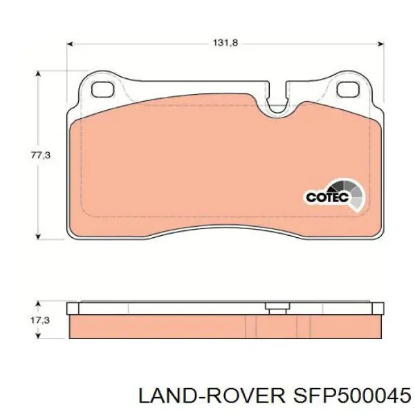 Купить SFP500045 Land Rover Колодки тормозные
