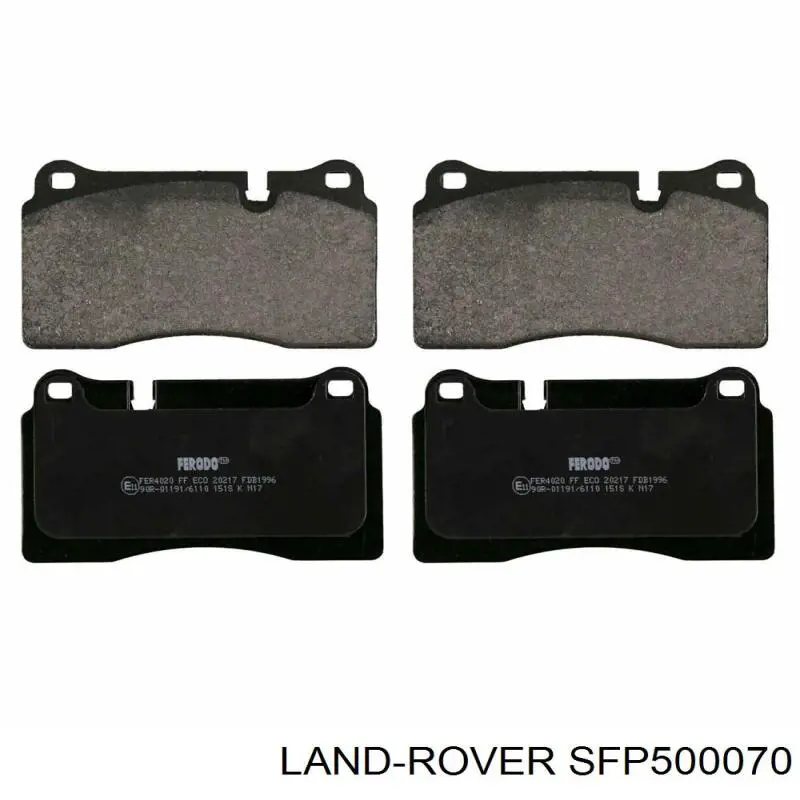 SFP500070 Land Rover колодки тормозные передние дисковые
